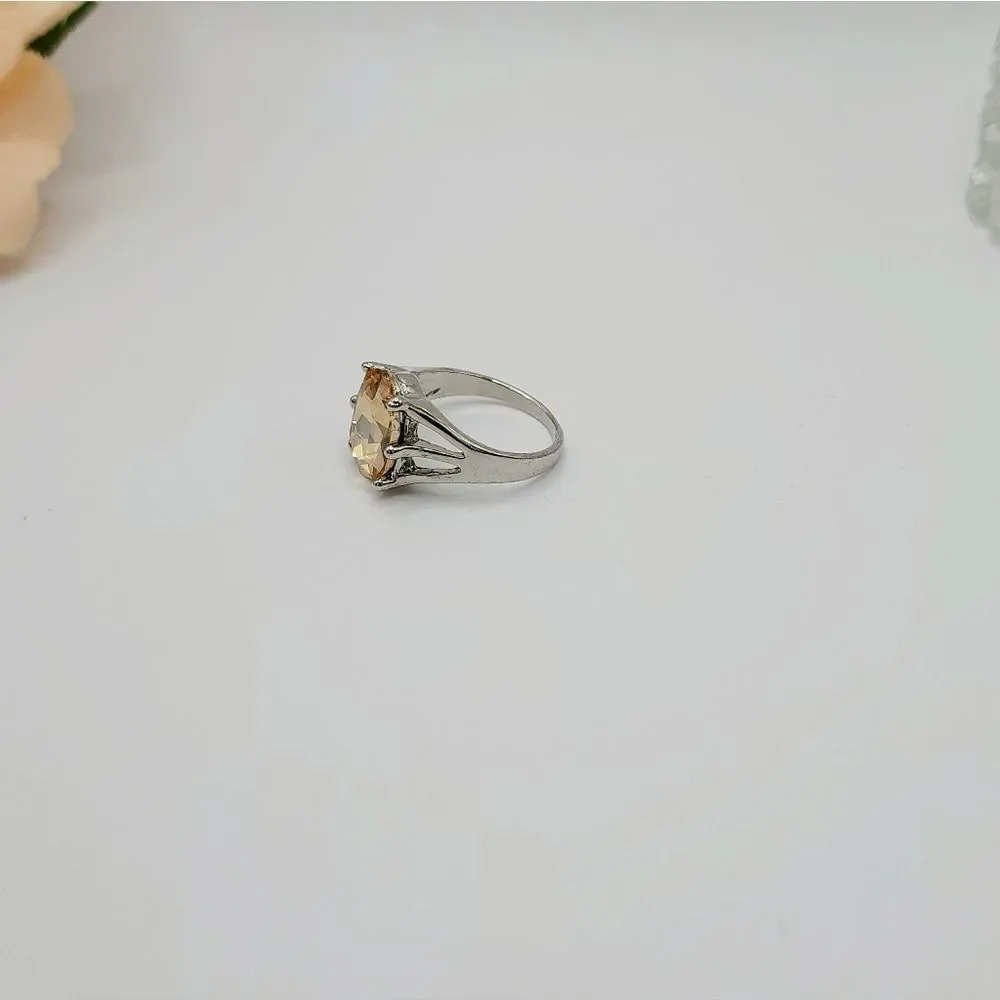 Vintage silver tangerine cocktail statement ring
